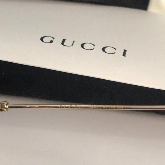 New Authentic Gucci GG1031S 001 Gold Square Sunglasses Grey Gradient Lenses - Picture 11 of 12